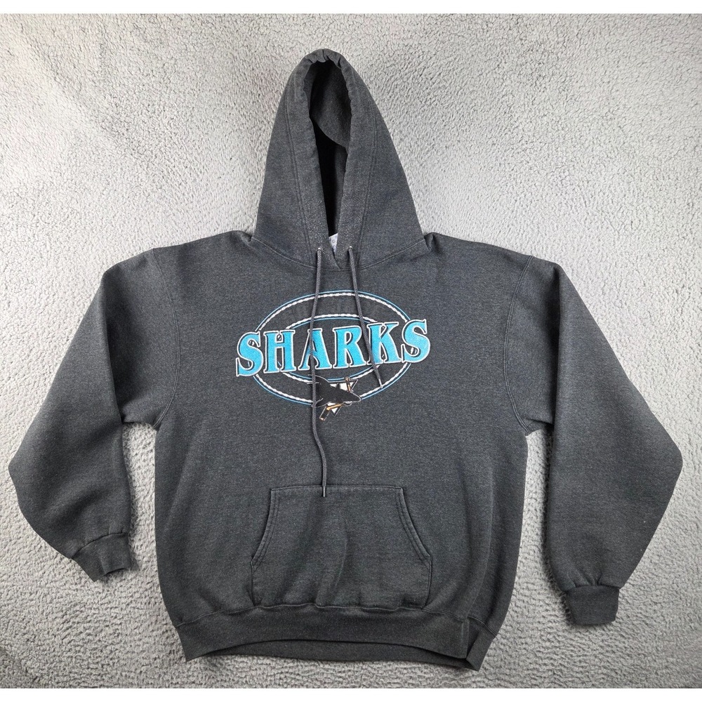 Vintage‎ San Jose Sharks Hoodie Sweatshirt Mens XL Gray Salem Sportswear